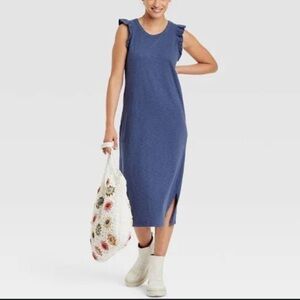 Universal Thread Women's Ruffle Tank Dress - Blue